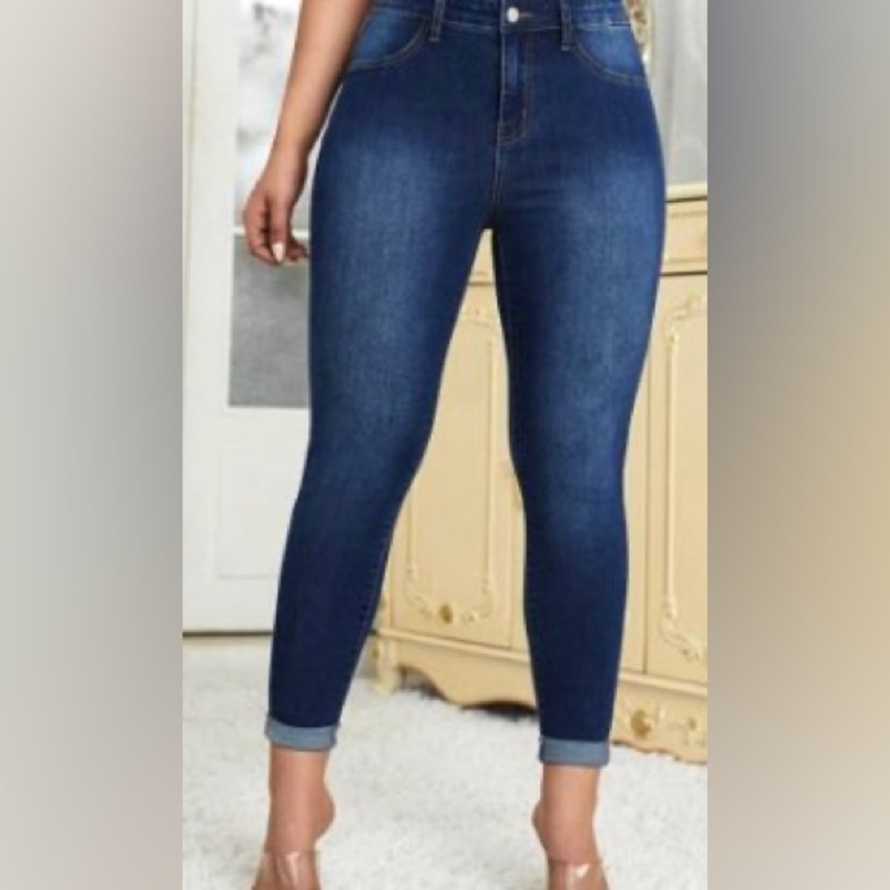 ✨⚡️💥One5One Love My Fit 3 Button High Rise Skinny stretch Womens 8/29 Blue Jeans